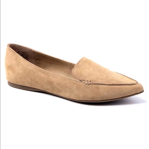 Greatonu Shoes - Vegan suede slip-on pointed toe loafers, beige, 10